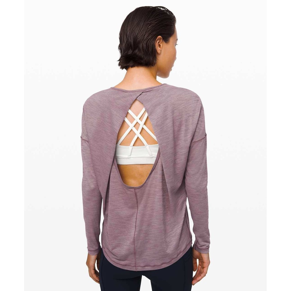 Lululemon 6 Get Set Long Sleeve Heathered Smoky Blush Frosted Mulberry Luon